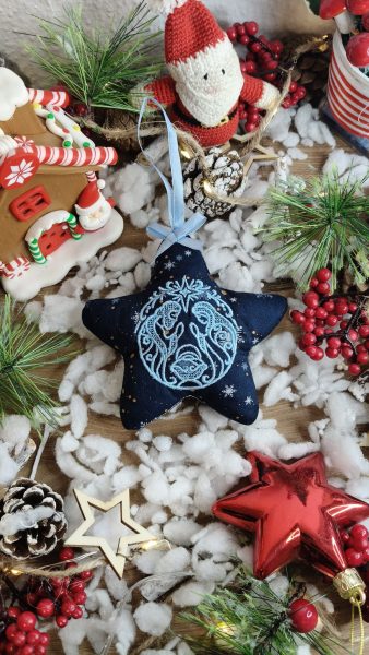 Estrela Bordada de Natal – Sagrada Família
